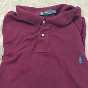 New w/o tags Men’s Ralph Lauren Wine Burgundy long sleeved Polo 3XLT Big Tall